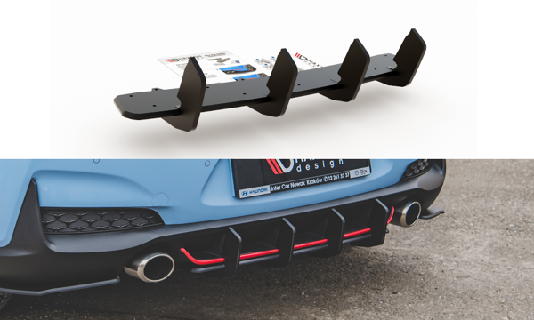 Maxton Racing Durability Rear Diffuser V.2 Hyundai I30 N Mk3 Hatchback - Red