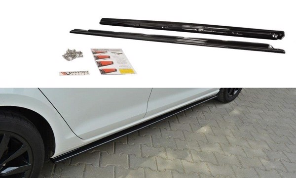 Maxton Side Skirts Diffusers VW Golf Mk7 Standard - Gloss Black