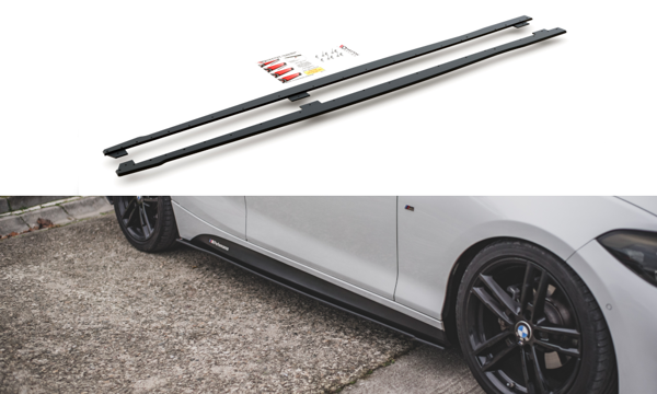 Maxton Racing Durability Side Skirts Diffusers V.2 BMW 1 F20 M135I / M140I / M-Pack - Black