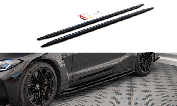 Maxton Side Skirts Diffusers V.2 BMW M4 G82 - Textured