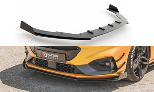 Maxton Racing Durability Front Splitter + Flaps Ford Focus St / St-Line Mk4 - Black + Gloss Flaps    
