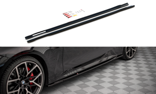 Maxton Side Skirts Diffusers V.3 BMW 4 M-Pack G22 - Gloss Black