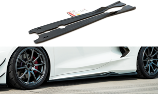 Maxton Side Skirts Diffusers Chevrolet Corvette C8 - Textured