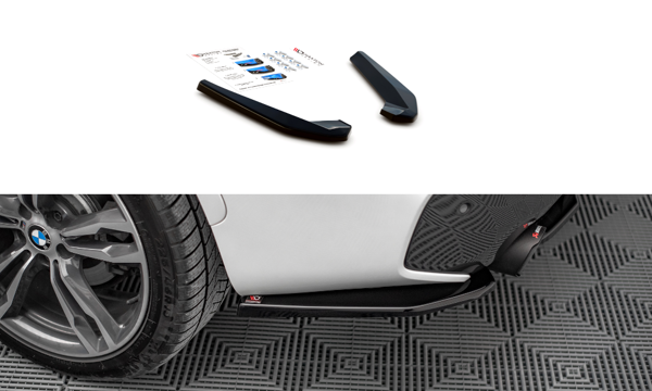 Maxton Rear Side Splitters BMW X1 M-Pack F48 - Gloss Black