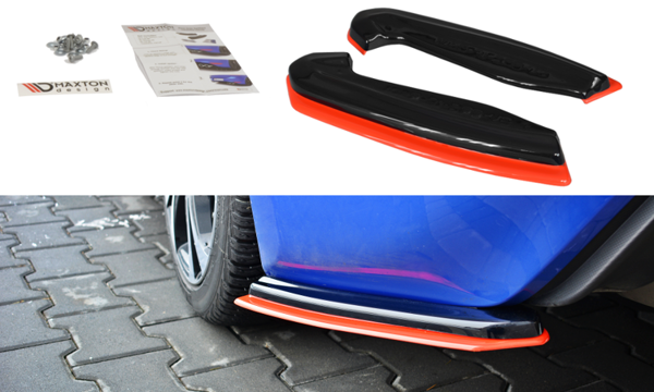 Maxton Rear Side Splitters V.2 Subaru Brz Facelift  - Gloss Black + Red