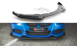 Maxton Racing Durability Front Splitter + Flaps BMW M135I F20 - Black-Red + Gloss Flaps