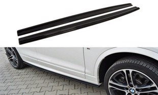 Maxton Side Skirts Diffusers For BMW X4 M-Pack - Gloss Black
