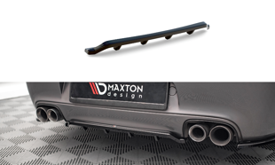 Maxton Central Rear Splitter (With Vertical Bars) Porsche 911 Carrera / Carrera Gts 997 Facelift - Gloss Black