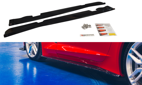 Maxton Side Skirts Diffusers Chevrolet Corvette C7 - Textured