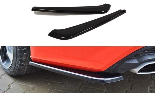 Maxton Rear Side Splitters Audi A7 S-Line (Facelift) - Gloss Black