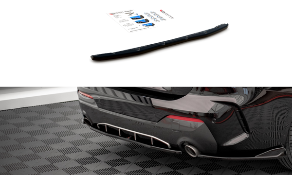 Maxton Central Rear Splitter For BMW 4 M-Pack G22 - Gloss Black