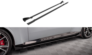 Maxton Street Pro Side Skirts Diffusers + Flaps BMW 2 Coupe M-Pack / M240I G42 - Black + Gloss Flaps    