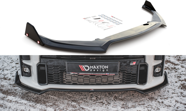 Maxton Front Splitter + Flaps V.3 Toyota Gr Yaris Mk4 - Textured