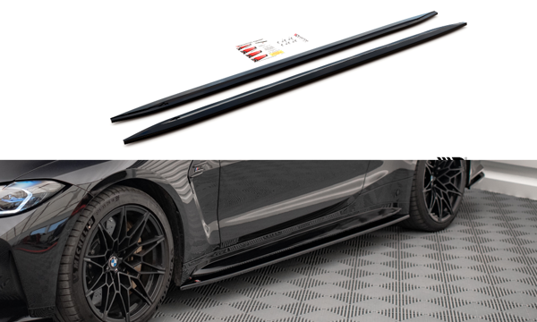 Maxton Side Skirts Diffusers V.2 BMW M4 G82 - Gloss Black