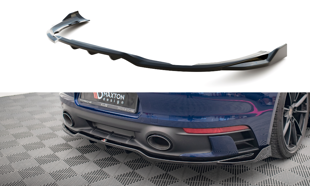 Maxton Central Rear Splitter (With Vertical Bars) V.2 Porsche 911 Carrera Aero 992 - Gloss Black