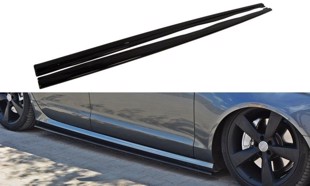 Maxton Side Skirts Diffusers Audi S6 / A6 S-Line C7  - Gloss Black