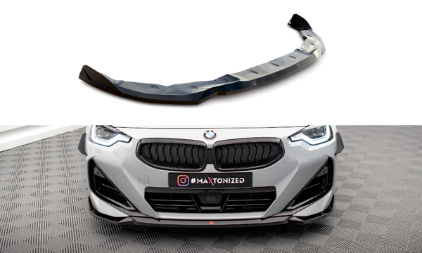 Maxton Front Splitter V.1 BMW 2 Coupe M-Pack / M240I G42 - Gloss Black