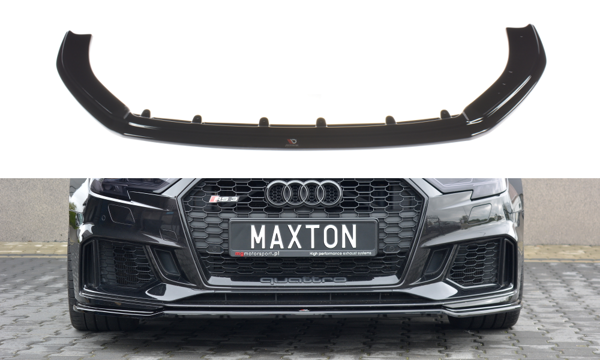 Maxton Front Splitter V.2 Audi RS3 8V Fl Sportback - Gloss Black