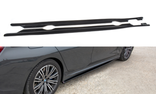 Maxton Side Skirts Diffusers For BMW 3 G20 M-Pack - Gloss Black