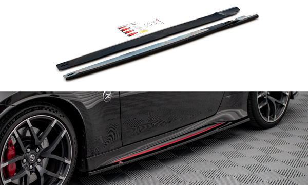 Maxton Side Skirts Diffusers V.2 Nissan 370Z Nismo Facelift - Textured