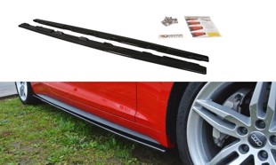 Maxton Side Skirts Diffusers Audi S5 / A5 S-Line F5 Coupe - Gloss Black