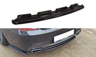Maxton Central Rear Splitter For BMW 6 Gran Coupé Mpack (Without Vertical Bars) - Gloss Black