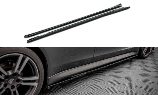 Maxton Side Skirts Diffusers V.1 Porsche Panamera / Panamera Diesel / Panamera Turbo 970 - Gloss Black