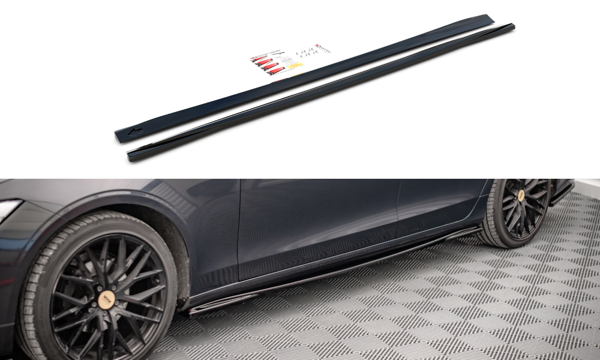 Maxton Side Skirts Diffusers Volvo V90 Mk2 - Gloss Black