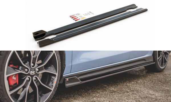 Maxton Side Skirts Diffusers V.5 Hyundai I30 N Mk3 / Mk3 Fl Hatchback/ Fastback - Gloss Black