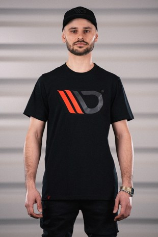 Maxton Black T-Shirt With Red Logo - M