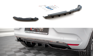 Maxton Central Rear Splitter (With Vertical Bars) Renault Clio Mk5 - Gloss Black