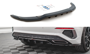 Maxton Central Rear Splitter (With Vertical Bars) Audi A3 S-Line Sportback 8Y - Gloss Black