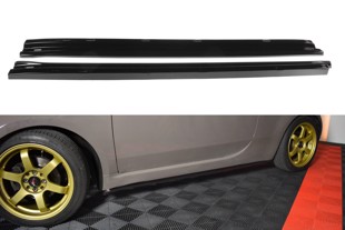 Maxton Side Skirts Diffusers Fiat 500 Hatchback Preface - Gloss Black