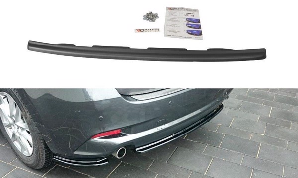 Maxton Central Rear Splitter Mazda 3 Bm (Mk3) Facelift (Without Vertical Bars) - Gloss Black