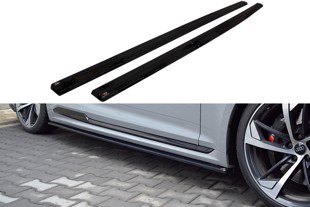 Maxton Side Skirts Diffusers Audi RS5 F5 Coupe - Gloss Black