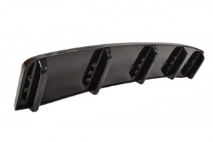 Maxton Central Rear Splitter Audi A7 S-Line (Facelift) (With Vertical Bars) - Gloss Black