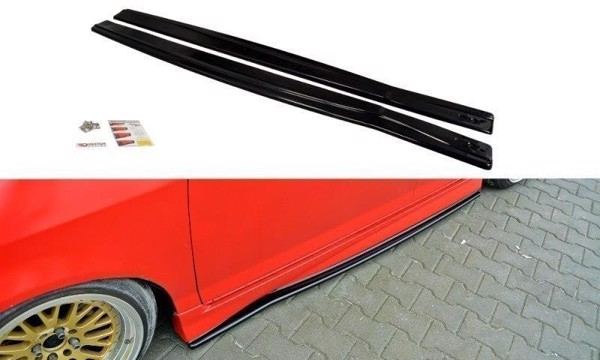 Maxton Side Skirts Diffusers Honda Jazz Mk1 - Gloss Black