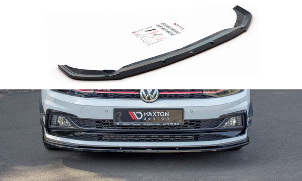 Maxton Front Splitter V.1 VW Polo Mk6 Gti - Carbon Look