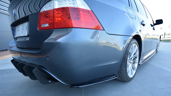 Maxton Rear Side Splitters For BMW 5 E60/E61 M-Pack - Carbon Look