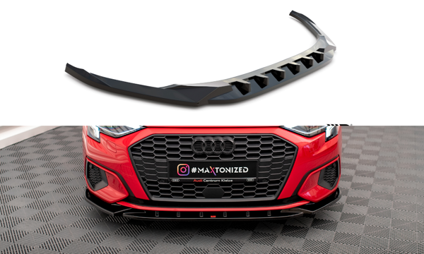 Maxton Front Splitter V.1 Audi A3 8Y - Textured