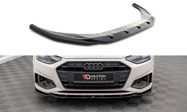 Maxton Front Splitter V.2 Audi A4 B9 Facelift - Gloss Black
