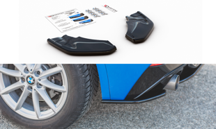 Maxton Rear Side Splitters For BMW X2 F39 M-Pack - Gloss Black