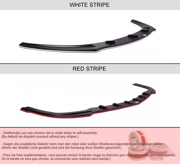Maxton Central Rear Splitter Alfa Romeo 159 (With Vertical Bars) - Gloss Black