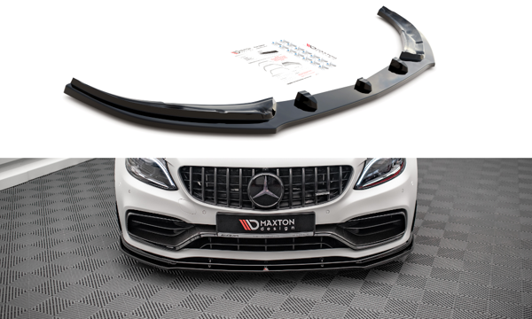 Maxton Front Splitter V.1 Mercedes-Amg C63 Coupe Amg Aero Pack C205 Facelift - Textured