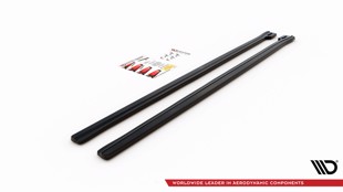 Maxton Side Skirts Diffusers Fiat 500 Abarth Mk1 Facelift - Gloss Black