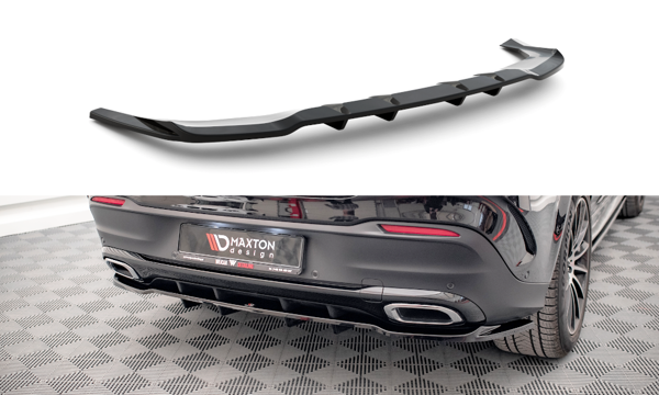 Maxton Central Rear Splitter (With Vertical Bars) Mercedes-Benz Gle Coupe Amg-Line C167 - Textured