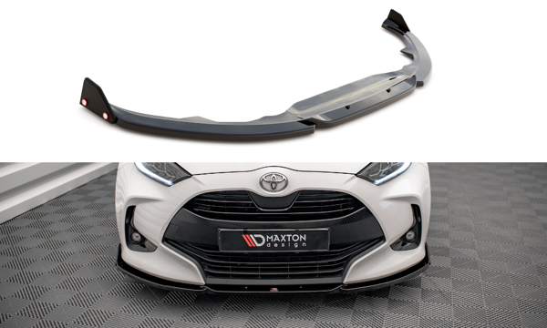 Maxton Front Splitter V.1 + Flaps Toyota Yaris Mk4 - Gloss Black