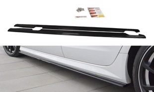 Maxton Side Skirts Diffusers Audi A6 C7 S-Line/ S6 C7 Facelift - Gloss Black