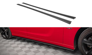 Maxton Street Pro Side Skirts Diffusers Dodge Charger Rt Mk7 Facelift - Black-Red