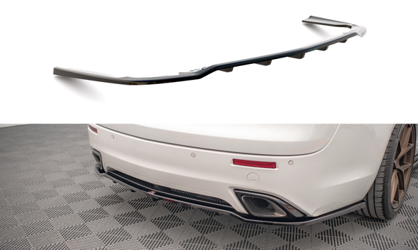 Maxton Central Rear Splitter (With Vertical Bars) Opel Insignia Opc Mk1 - Textured